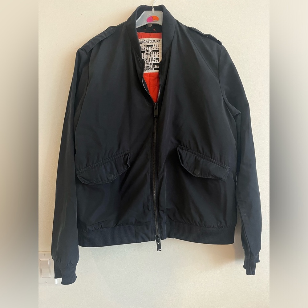 Zadig and Voltaire dark blue bomber jacket